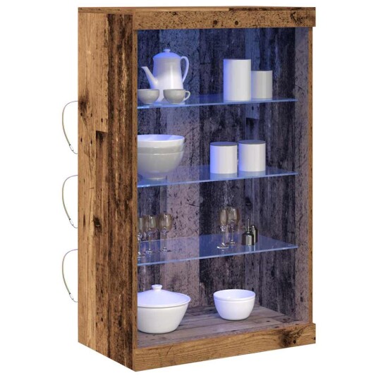 Sideboard med LED lamper Gamle treverk 60,5x37x100 cm Sideboard med LED lamper Gamle treverk 60,5x37x100 cm