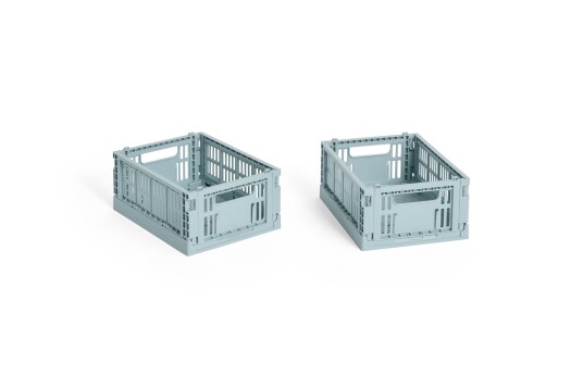 Hay Colour Crate Mini Oppbevaring 2 pk Dusty Blue
