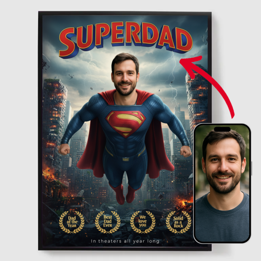 Personlig Plakat – SuperDAD – AI Plakat Personlig Plakat – SuperDAD – AI Plakat