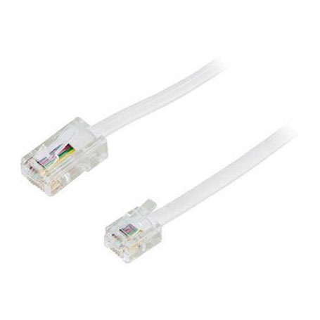 Goobay 10m RJ11 til RJ45 Flat Telefonkabel Hvit