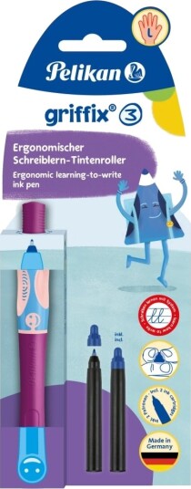 Pelikan Griffix Sweet Berry Blekkpenn For Venstrehendte, Lære Å Skrive Penn Med Ergonomisk - 1 Stk (821056)