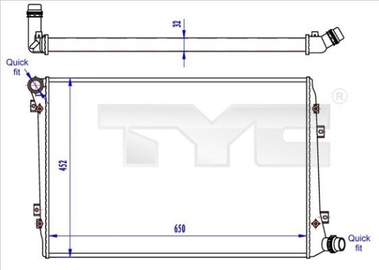 Radiator TYC 737 0062 R