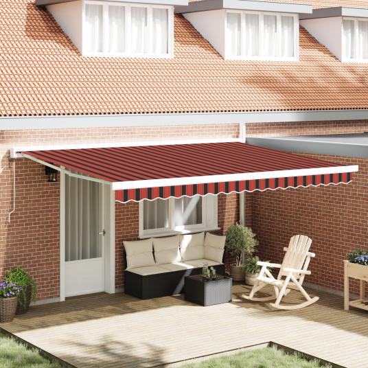vidaXL Automatisk Uttrekkbar Markise Oransje og Brun 500x300 cm