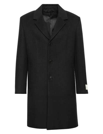Calvin Klein Ls Wool Blend Overcoat Black RG/36