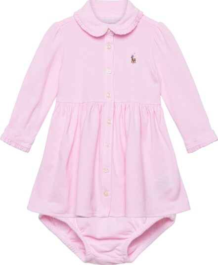 Ralph Lauren Baby Knit Oxford Dress & Bloomer Pink 62 68