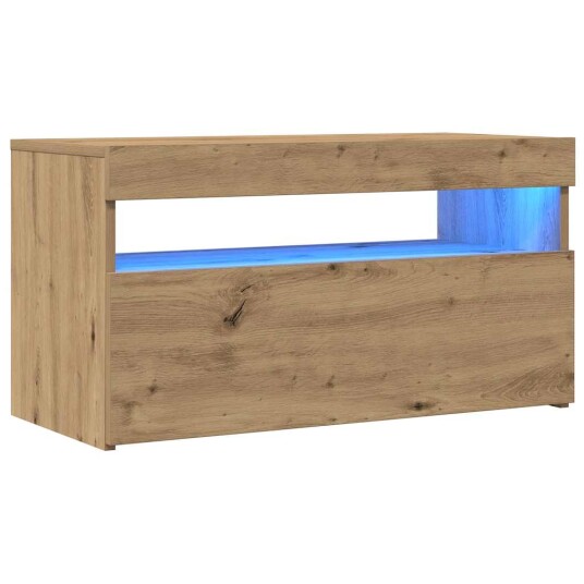TV-benk med LED-lys artisan eik 75x35x40 cm konstruert tre 8721158437747 TV-benk med LED-lys artisan eik 75x35x40 cm konstruert tre 8721158437747