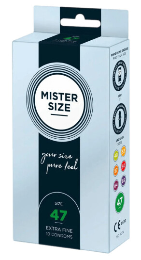 Mister Size Pure Feel-kondomer – 10 stk - Klar - 47mm Mister Size Pure Feel-kondomer – 10 stk - Klar - 47mm