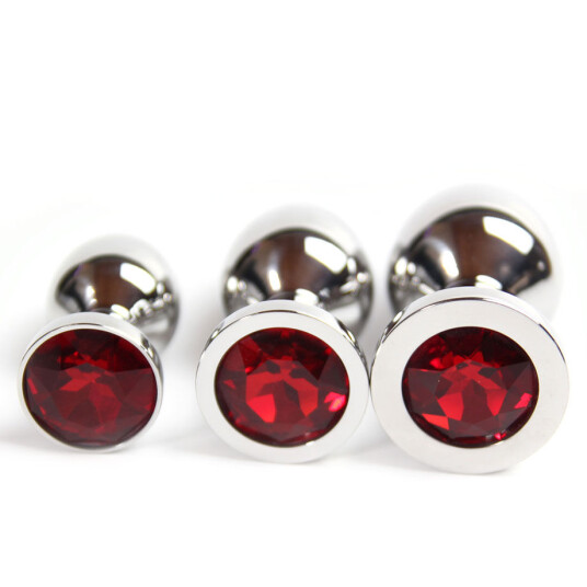 Crystal Buttplugg - Medium Rød Crystal Buttplugg - Medium Rød