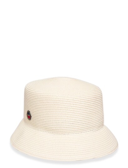 BUSNEL Tina Paper Straw Bucket Hat   Cream   S