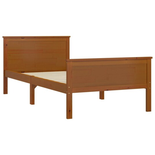 vidaXL Sengeramme honningbrun heltre furu 90x200 cm