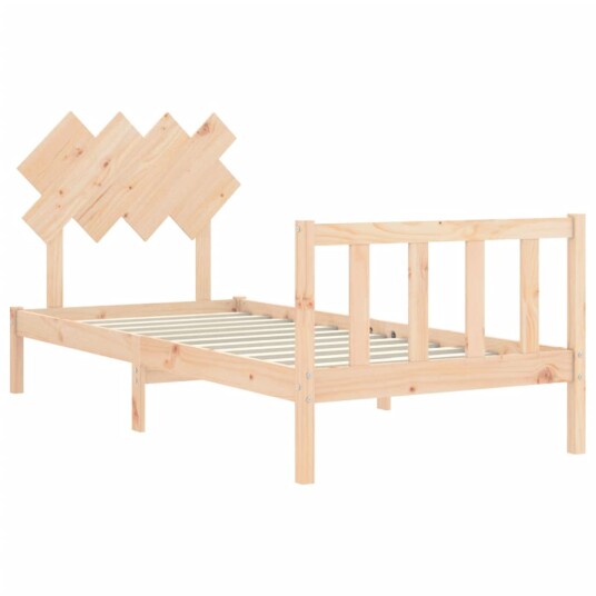vidaXL Sengeramme med hodegavl 3FT single heltre