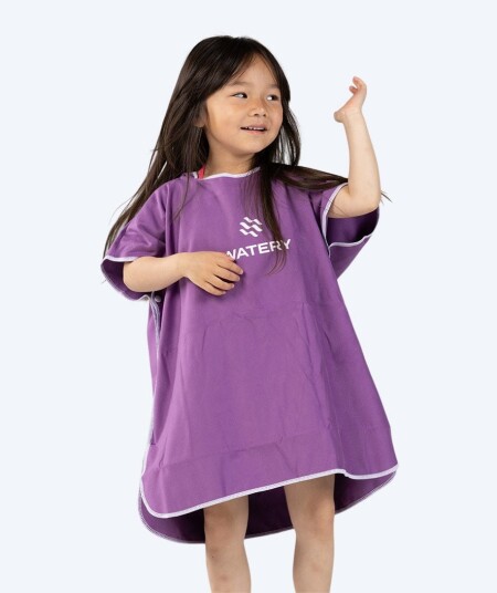 Watery badeponcho for barn - Microfiber - Lilla Watery badeponcho for barn - Microfiber - Lilla