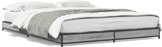 Sengeramme grå sonoma 140x200 cm konstruert tre og metall 8721012986756