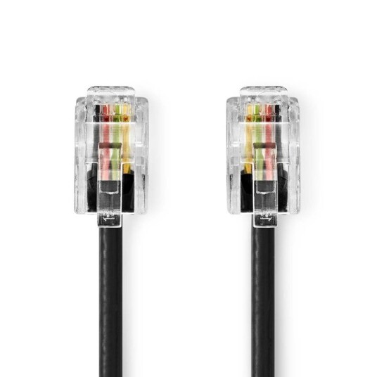 Nedis RJ10 Spiraltelefonkabel 5m - Sort Nedis RJ10 Spiraltelefonkabel 5m - Sort