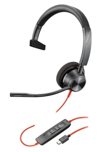 HP Poly Blackwire 3310 Mono Teams USB-C headset, svart
