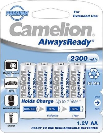 Camelion Always Ready "Premium" Nh-Aa2300ar-Bp4 Batteri 4 X Aa-Type Nimh Oppladbart 2300 Mah 17423406 Camelion Always Ready "Premium" Nh-Aa2300ar-Bp4 Batteri 4 X Aa-Type Nimh Oppladbart 2300 Mah 17423406