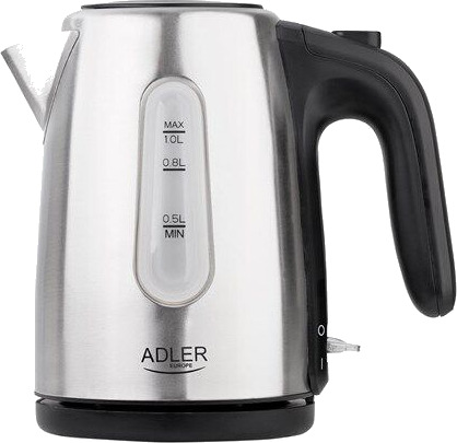 Adler AD 1273 Vannkoker i Rustfritt Stål med 1L Kapasitet og 1200W Effekt