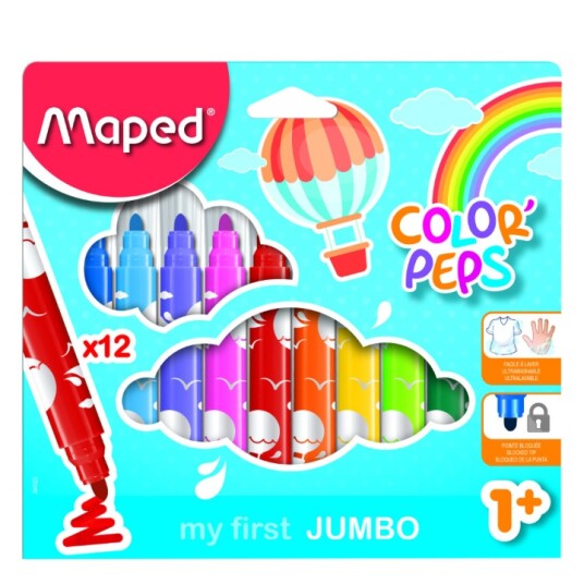 Maped Color Peps Early Age Ultrawashable 12 Tusjpenner Jumbo Maped Color Peps Early Age Ultrawashable 12 Tusjpenner Jumbo