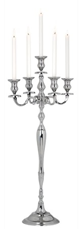 Dorre Alster 5-armet Aluminium Lysestake 100 cm Sølv