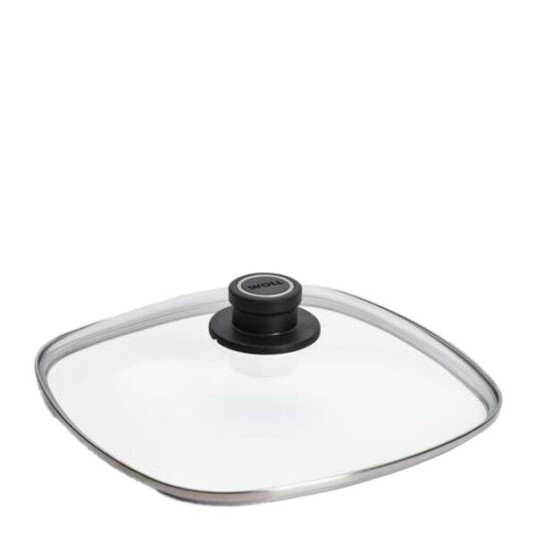 Woll Glass Lid grytelokk firkantet 26 cm m/ventil klart glass Woll Glass Lid grytelokk firkantet 26 cm m/ventil klart glass