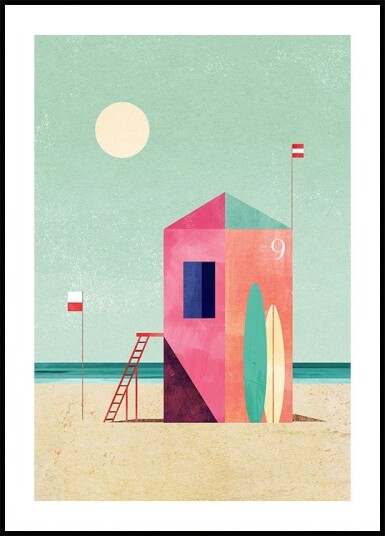 Surf Hut Poster Plakat / 21x30cm