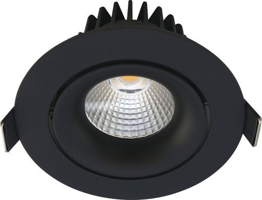 Nordtronic Velia Tilt downlight, 12,7W/DTW, LED, rund, matt svart