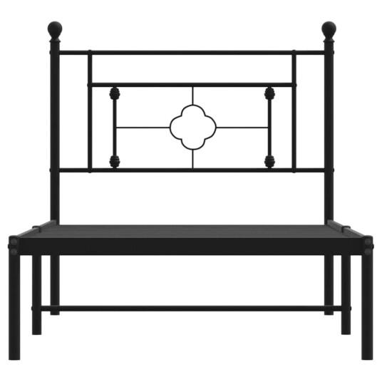 vidaXL Sengeramme i metall med hodegavl svart 90x200 cm 8721012248656