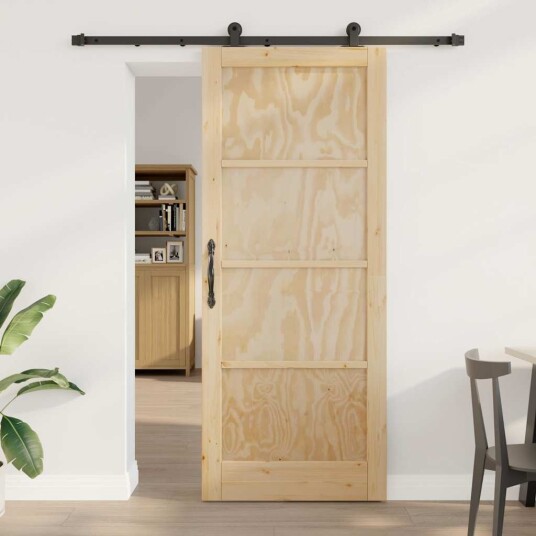 vidaXL Skyvedør med hardware sett 86x211 cm Massivt furutre