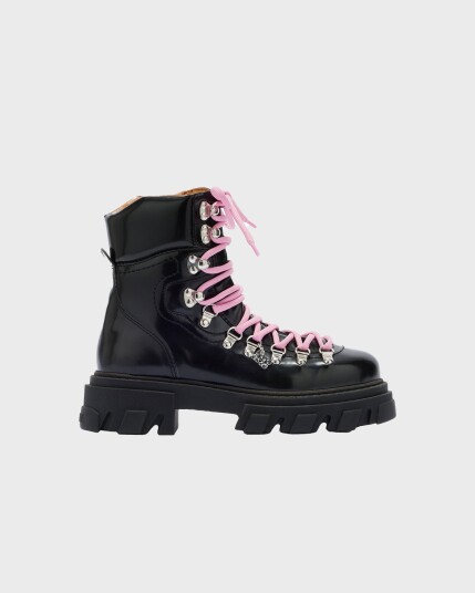 Ganni Boots Cleated Mountain Box Oleatex Black EUR 41 Ganni Boots Cleated Mountain Box Oleatex Black EUR 41