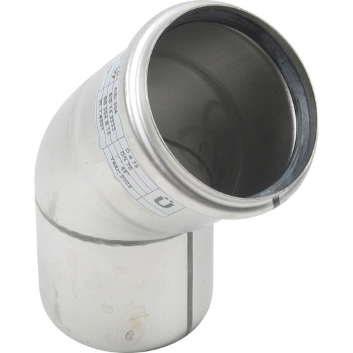 Blücher Bøjn.45.0Gr.75MM.O Ring Aisi 316L.Syrefast Stål Blücher Bøjn.45.0Gr.75MM.O Ring Aisi 316L.Syrefast Stål