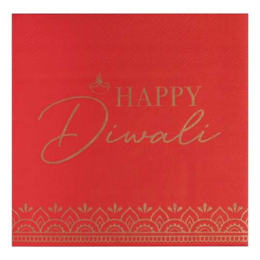 Ginger Ray Servietter Happy Diwali - 16-pakning