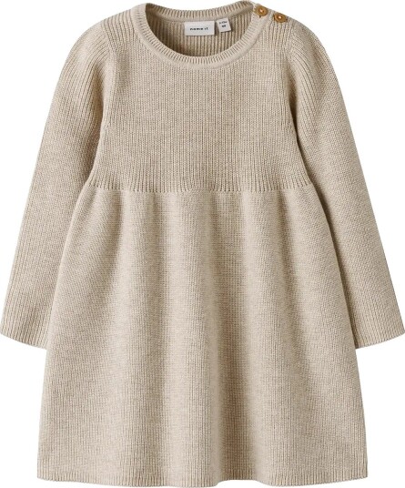 Name It Nbfolivina Ls Knit Dress   PEYOTE MELANGE   80