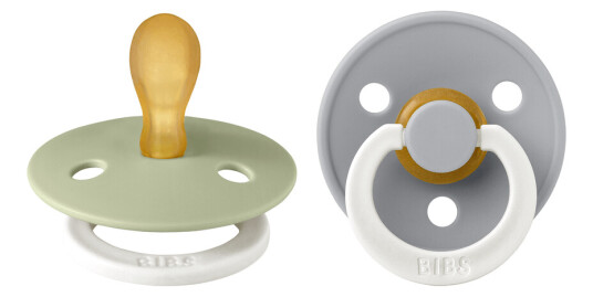 BIBS Pacifier Colour Latex Symmetric Sage Glow/Cloud Glow Size 1