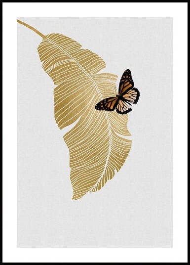 Butterfly & Palm Leaf Plakat Plakat / 70x100cm Butterfly & Palm Leaf Plakat Plakat / 70x100cm