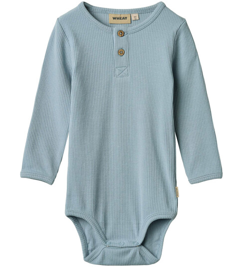 Wheat Body I/e Rib Benny Rolig Blue Wheat 2 år 92 Langermet Body Blå
