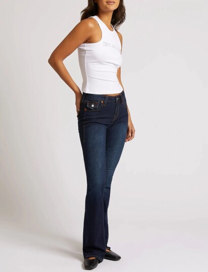 True Religion Becca Mid Rise Boot Cut Flap Blue 32 x 33 True Religion Becca Mid Rise Boot Cut Flap Blue 32 x 33