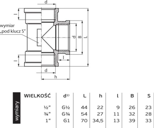 Perfexim T-Stykke I Messing Gw 3/4" 07-216-0200-000