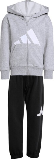 adidas Big Logo Fleece Full Zip Track Suit Kids Grå 116