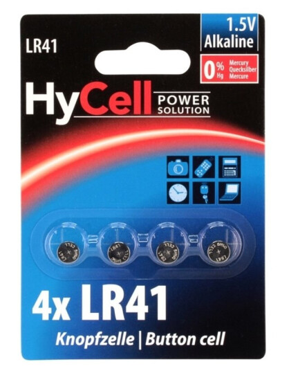 Hycell 1516-0025 Engangsbatteri Lr41 Alkalinsk 1,5 V 4 Stykker Solv Hycell 1516-0025 Engangsbatteri Lr41 Alkalinsk 1,5 V 4 Stykker Solv