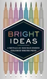 Chronicle Books Bright Ideas: 8 Metallic Double-Ended Colored Brush Pens (1452163863)
