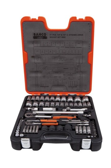Bahco S800 Pipesett 1/4" og 1/2" med 77 Deler