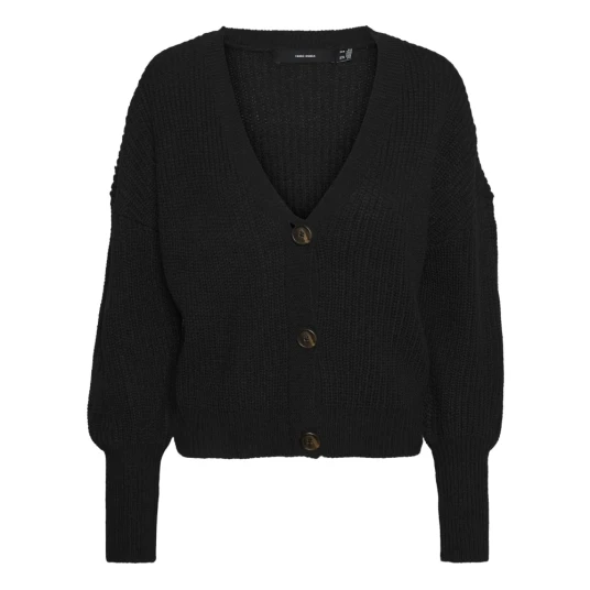 Vero Moda - Kardigan vmLea LS V-neck Cuff Cardigan - Svart