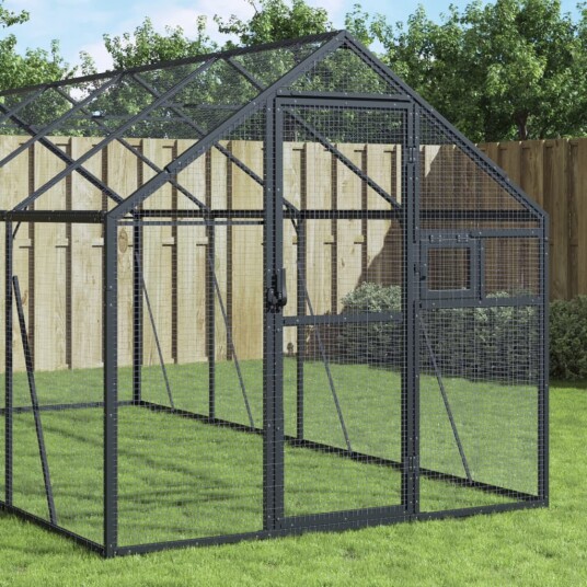 Vidaxl Fuglehus Antrasitt 1.79X8X1.85 M Aluminium