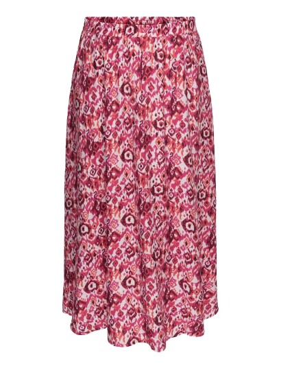 ONLY Carmakoma Carhavana Calf Skirt Aop Pink 48
