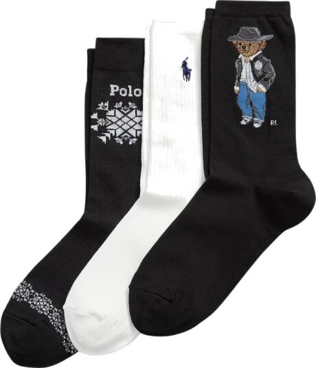 Ralph Lauren Ho tx br 3pk crew sock 3 pack OS sort dame