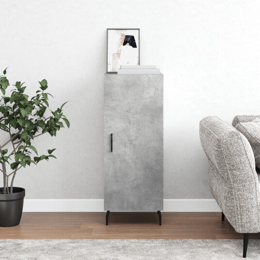 vidaXL Skjenk betonggrå 34,5x34x90 cm konstruert tre vidaXL Skjenk betonggrå 34,5x34x90 cm konstruert tre