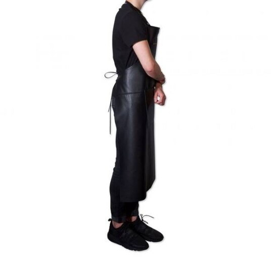 DUTCHDELUXES Zipper Style Forkle i skinn, ekstra langt, Svart DUTCHDELUXES Zipper Style Forkle i skinn, ekstra langt, Svart