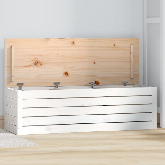 Putekasse hvit 109x36,5x33 cm heltre furu