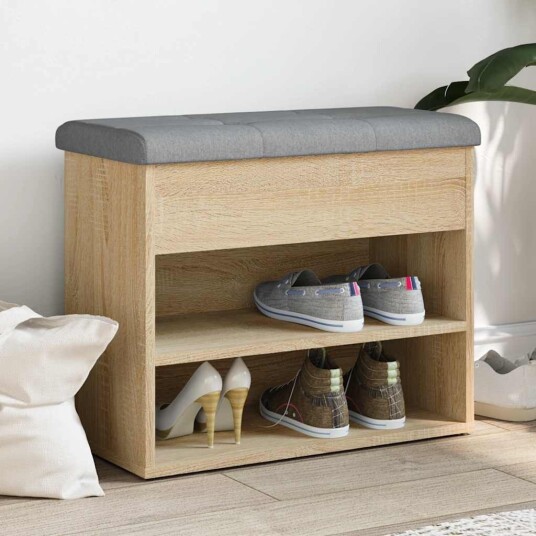 vidaXL Skobenk Sonoma eik 62x32x50 cm konstruert tre vidaXL Skobenk Sonoma eik 62x32x50 cm konstruert tre
