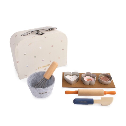 Filibabba Play Set - Little Baker, Wooden Toys - Cream - ONE SIZE Filibabba Play Set - Little Baker, Wooden Toys - Cream - ONE SIZE